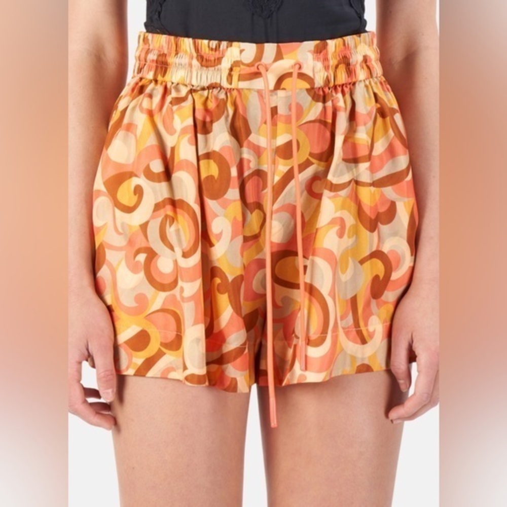 ZIMMERMAN Size 0 • Orange Silk Mini Shorts.